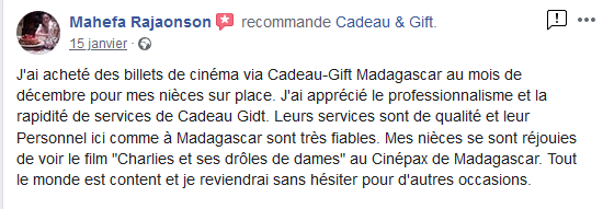 Recommandations cadeau Gift Madagascar