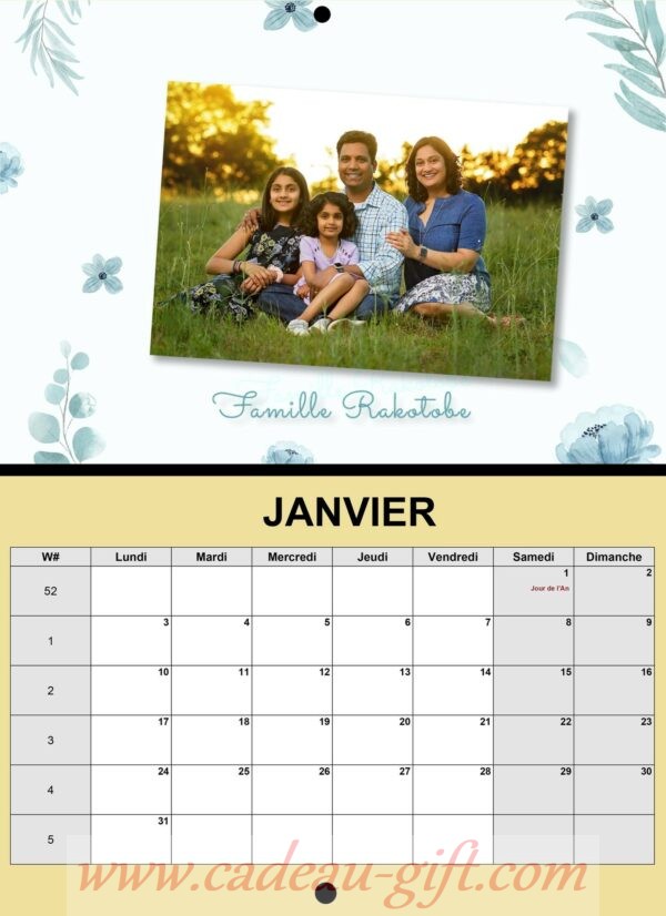 Calendrier personnalisé livraison Madagascar