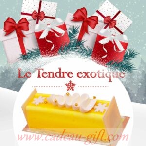 Bûche de Noël Mangue Passion chocolat blanc en livraison à Madagascar