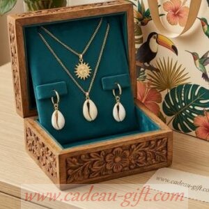 Cadeau femme ensemble collier et boucle d'oreilles