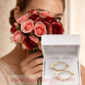 Offrir en cadeau un bouquet de fleurs et un bijou