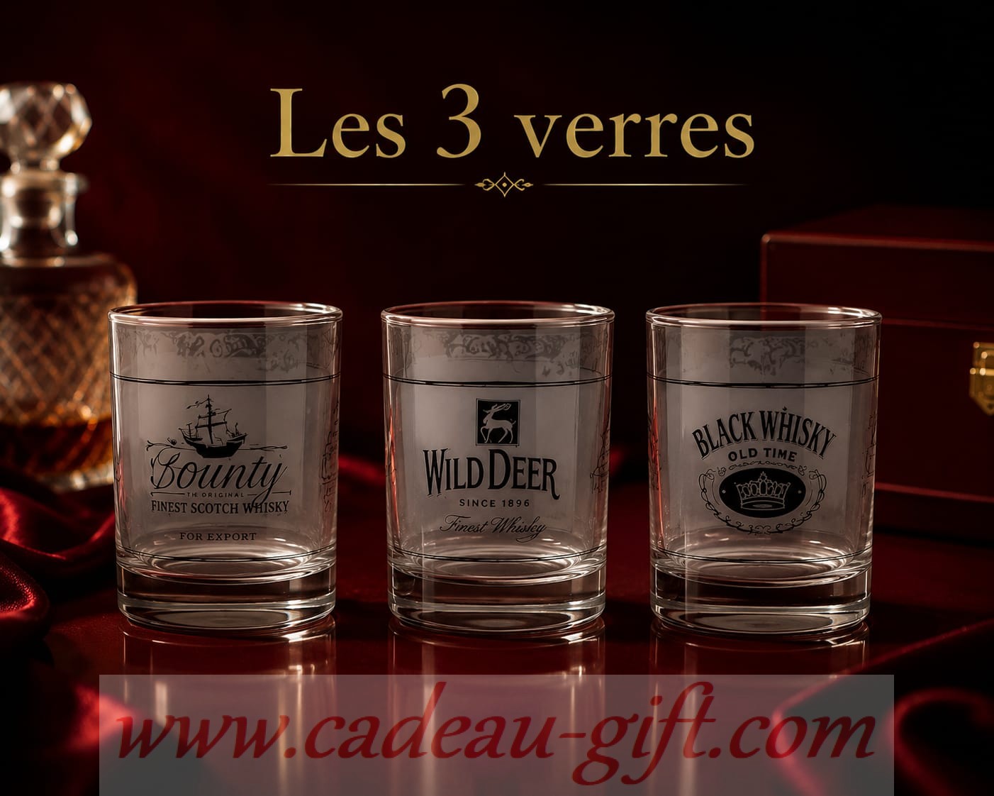 COFFRET LES 3 VERRES Cadeau verre à whisky livraison Antananarivo